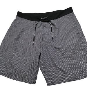 A/X Armani Exchange Board Shorts 9" Mens XL Black Houndstooth Mesh Drawstring